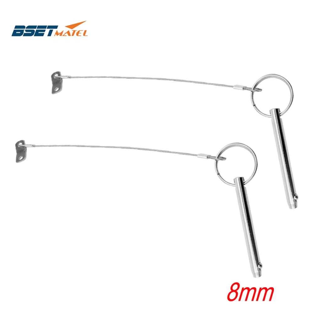 2PCS 8*76mm SS316 Boat Top Bimini Top Quick Release  Pin wit