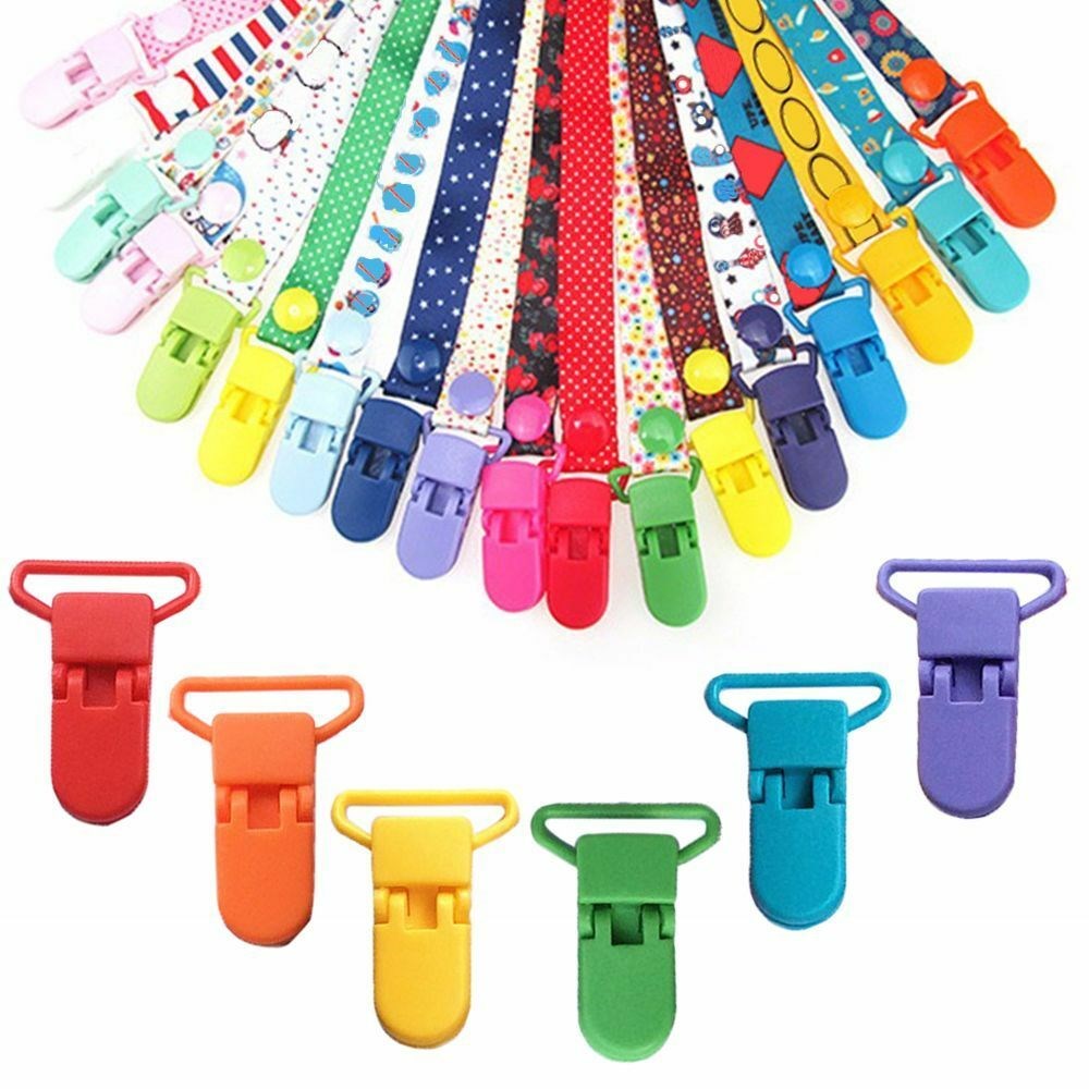 10 Pieces Pacifier Holder Badge Craft Dummy Clips Multiple