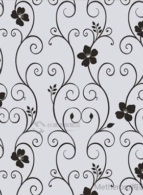 45*100CM Black/White Flower Window Films Self Adhesive Film