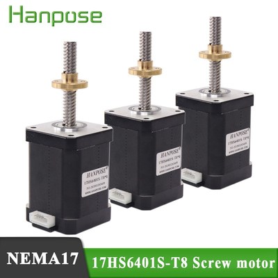 3PCS NEMA17 screw stepper motor L=310mm 17HS6401S  T8*8  1