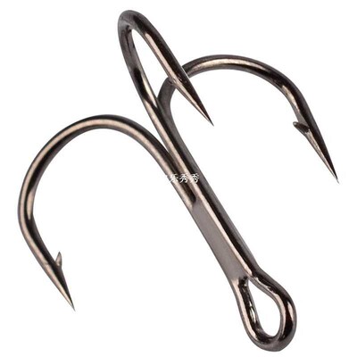 50pc FishHook Fishing Hook High Carbon Steel Treble Hook