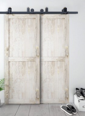 DIYHD 6FT/6.6FT/8FT Top Mount Bypass Double Sliding Barn Woo