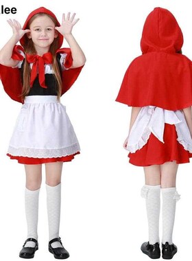Aubalee Little Red Riding Hood Cosplay Costume Halloween Kid