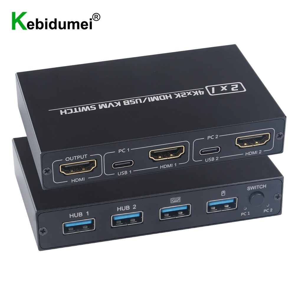 2 Port 4K HDMI USB KVM Switch Splitter For Shared Monitor K