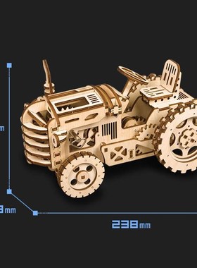 DIY Gear Drive Tractor 3D Wooden Model Building Kits Toys Ho