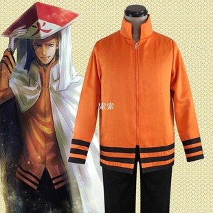 Anime Naruto Seventh Hokage Hoodies Coat Jacket Uzumaki Naru