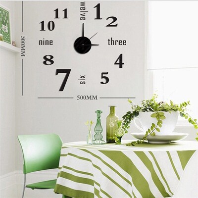 Modern Art DIY Large Wall Clock 3D Sticker Design Home Decor