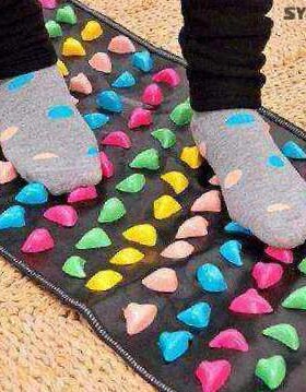 inese reflexology walk stone pain relieve foot massage mat-