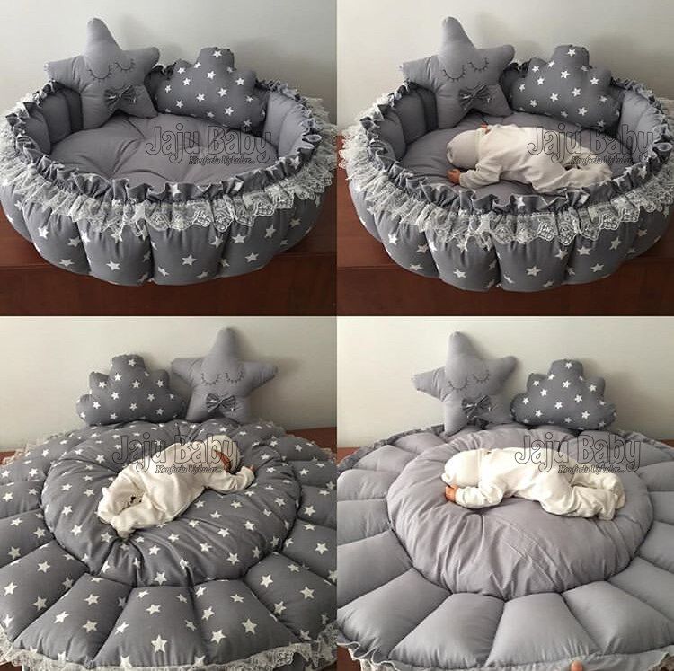 Jaju Baby Special Hand Made Baby Nest Gray Design Retractab