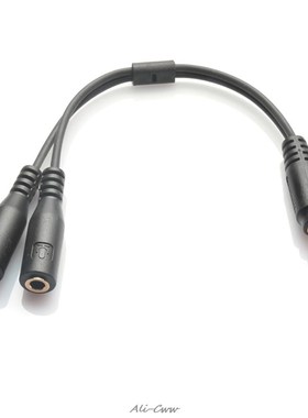 3.5mm Stereo Audio Male to 2 Female Headphone Mic Y Splitte