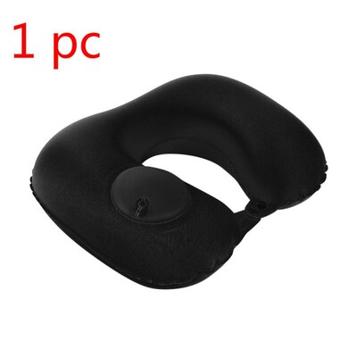 U-Shape Portable Inflatable Cotton Travel Pillow Hiking Neck