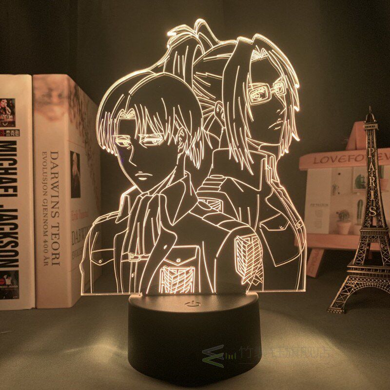 attack on titan levi ackerman acrylic 3d lamp hange zoe for