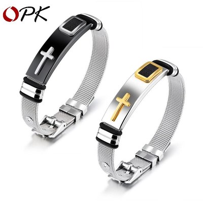 Cross Bracelet For Men Women Stainless Steel Jewelry Gifts