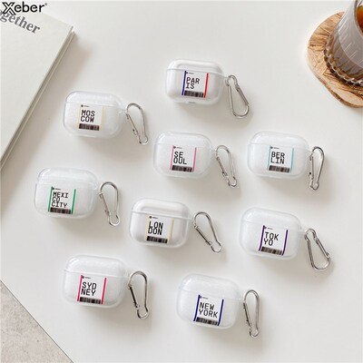 Fashion City Barcode Transparent Headset Cases For Apple Ai