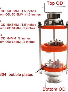 stainless steel 304 bubble plates Distillation Column with 2