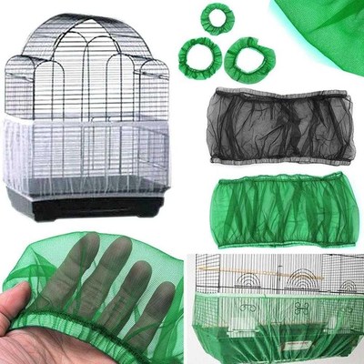 Pet Parrot Cage Cover Protection Mesh Cloth Guard Seed Catch