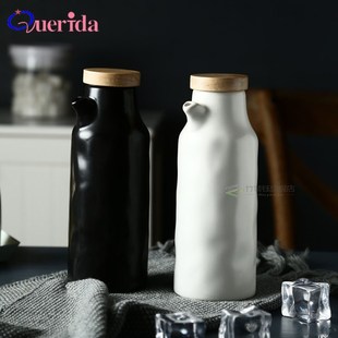 400ML Ceramic Oil Bottle Leak-Proof Kitchen Vinegar Oil Oliv