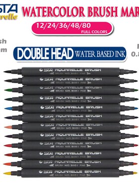 STA 80 Colors Watercolor Brush Pen Set Aquarelle Markers Do