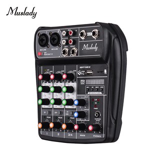 Muslady Mixing Console Digital Audio Mixer 4 Channel BT  Po