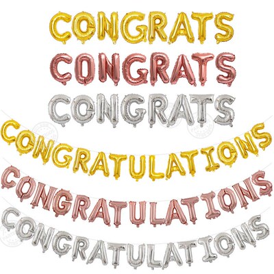 New 1set 16inch Congratulations Congrats ballons letters Fo