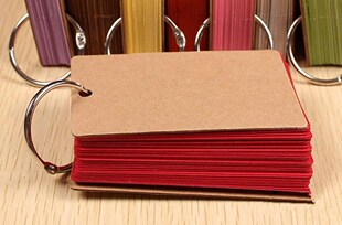 1 Piece Binder Ring Easy Flip Flash Cards Study Cards, 50 nr