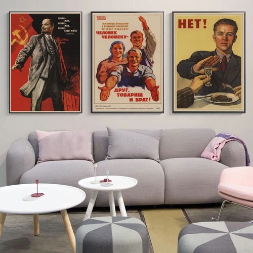 Vintage Stalin of the Soviet Union old Posters Simple Creat