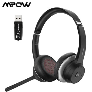 Mpow HC5 Bluetooth 5.0 Headset with USB Adapter CVC8.0 Dual