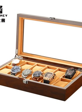 luxury wood watch packing box piano lacquer displaying stai