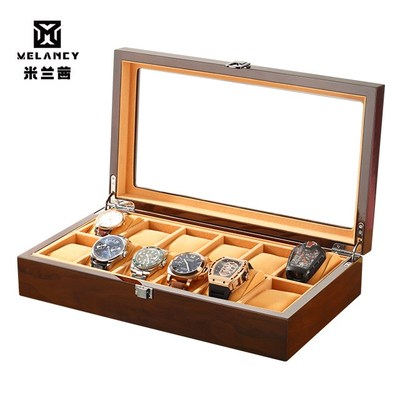 luxury wood watch packing box piano lacquer displaying stai