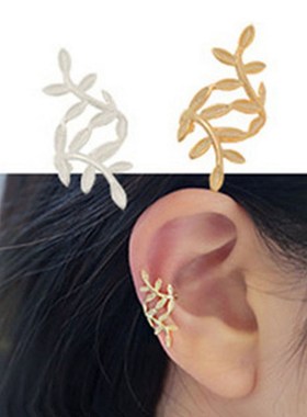 Vintage Leaf Clip on Earrings No Pierced Ear Cuff Women Ear
