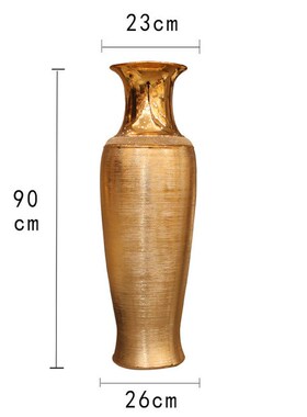 European Style Luxury Vase Electroplated Golden Brushed Cera