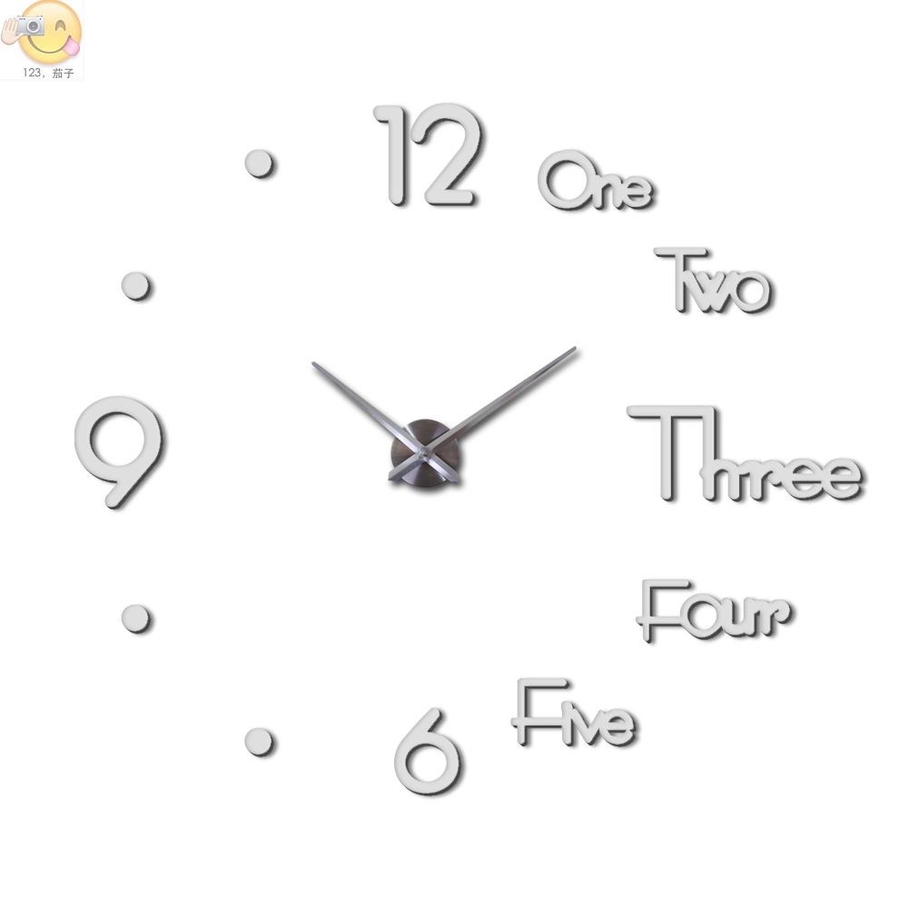 2021 new real metal 3d diy acrylic mirror wall clock watch