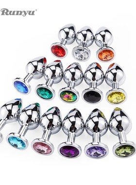 Runyu Smooth  Anal Toys Metal Butt Plug Masturbator for Man