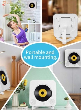 Portable Wall Mountable Bluetooth CD Player USB Drive LED Di