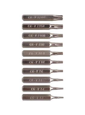 Flexsteel 10pcs CR-V Torx Bit Set Including T3,T4,T5,T6,T7,T