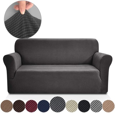 Rose Home Fashion Solid Color Sofa Covers Polyster Elastic