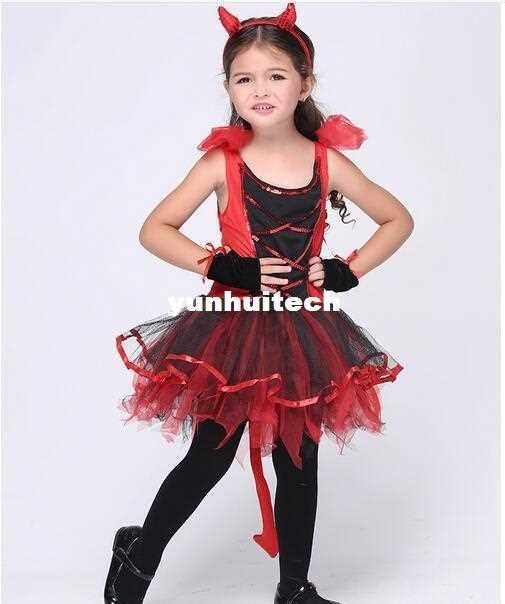 halloween  Gril costume for kids girls little red devil c