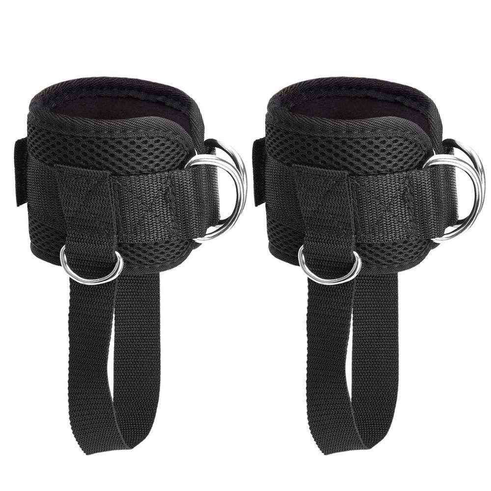 Adjustable 4 D-Ring Ankle Straps Gym with Foot Strap Cable M