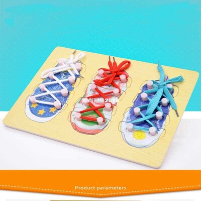 Shoelace Learn Tie Shoes Lace Teaching Toy Wooden Puzzles Ki