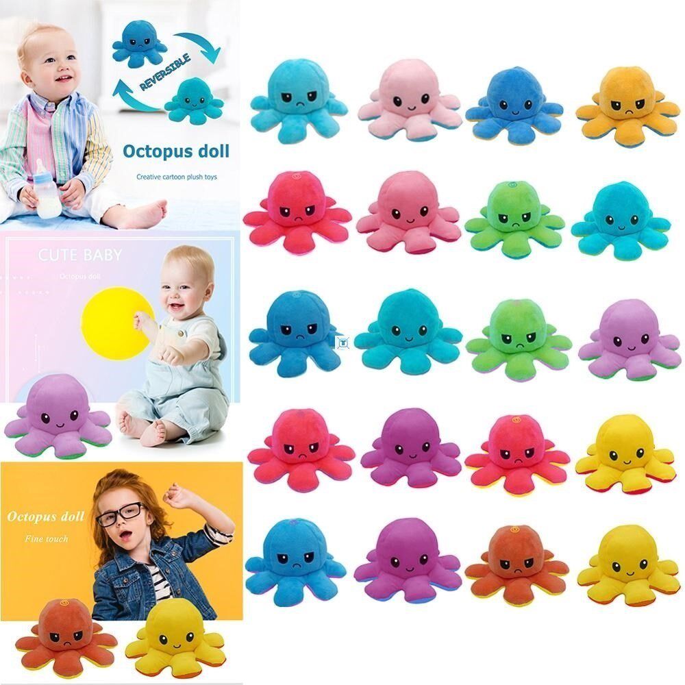 Reversible Flip octopus Plush Stuffed Toy Soft Animal Home