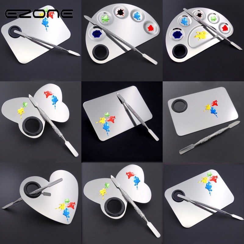 Stainless Steel Paint Palette For Water Color Acrylic Makeup