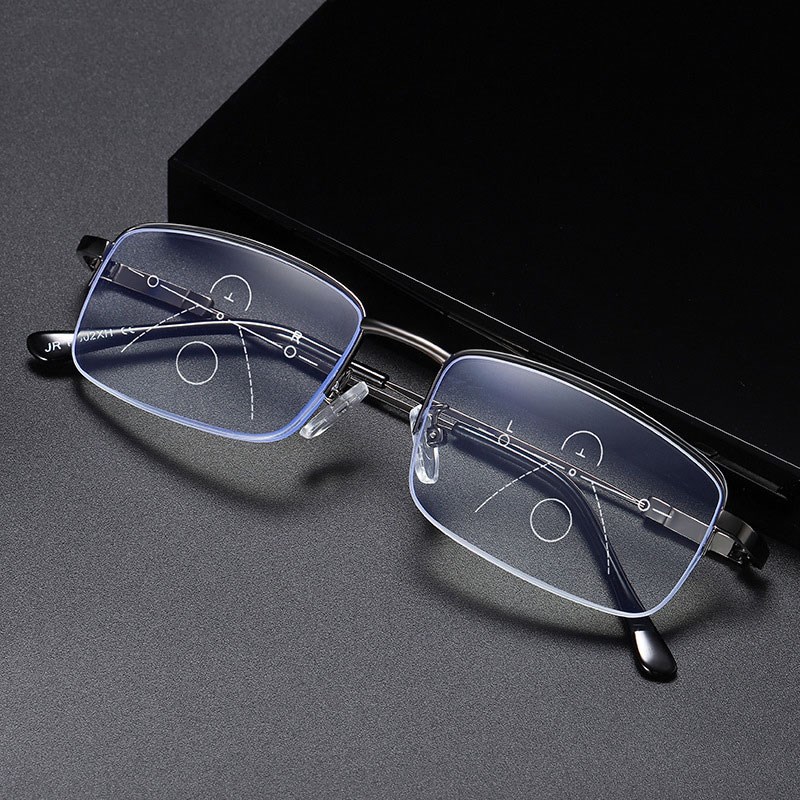 Metal titanium Photochromic Reading Glasses Transparent Men