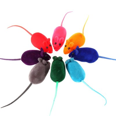 Multicolor Rubber Mouse Cats Squeak Noise Sound Toy Pet Play