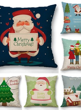 45*45 linen pillowcase Christmas decoration old man pillowca