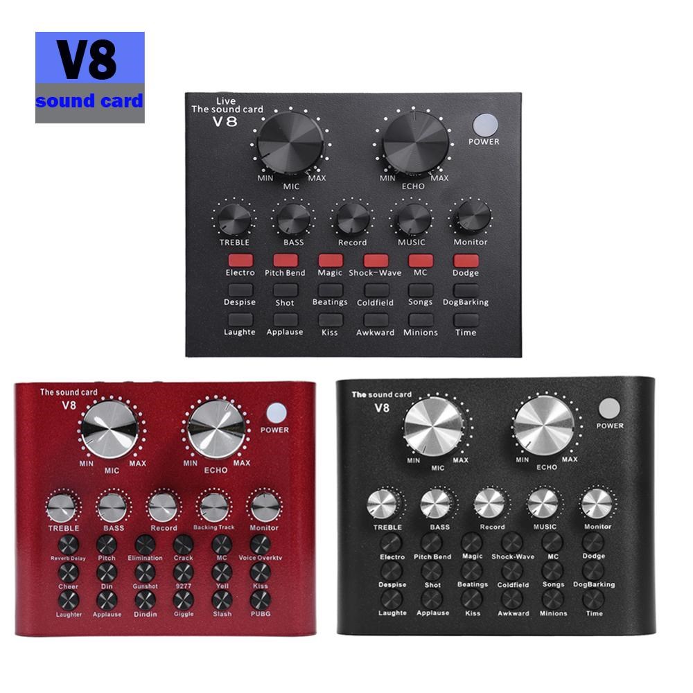 V8 X7 Live Sound Card Bluetooth 5.0 Audio Headset Microphon