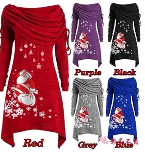 Woman's Christmas Large size irregular long  top skirt coat