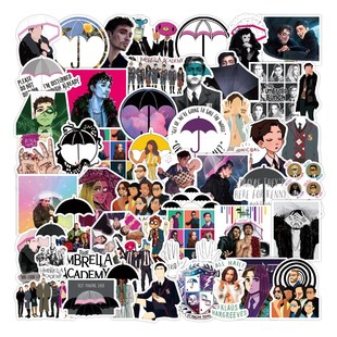 50Pcs Cute The Umbrella Academy Style Luggage Stickers for