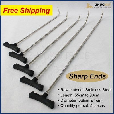 Auto PDR Paintless Hail Rods Kit Flat End Dent Puller Repair