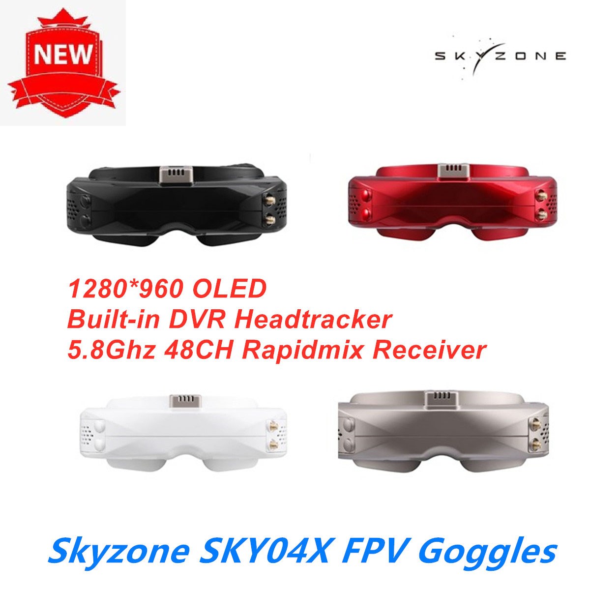 SKYZONE SKY04X 5.8Ghz 48CH 1280*960 OLED FPV Goggles 2D/3D
