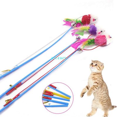2PC Cat Toys Interactive Colourful Simulated Mouse Bell Kitt